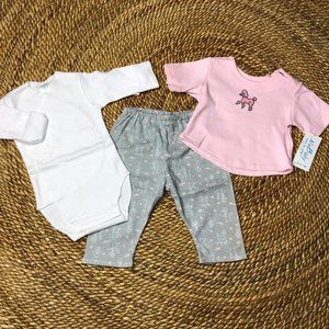NWT 8-11LBS Newborn 3Pc Bundle Baby Girl